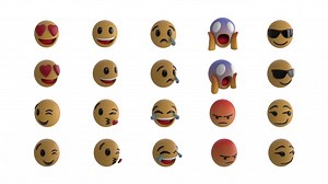 Premium stock video - Emoji icons 4k