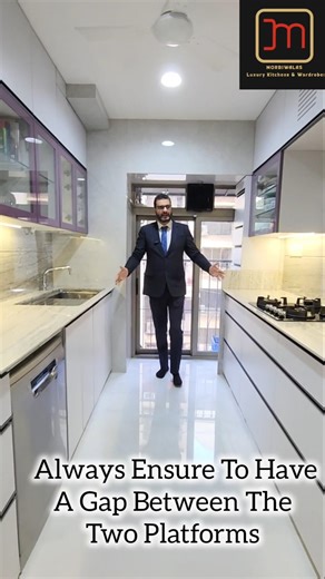 kitchen platform space in between is so important to plan a functional Kitchen