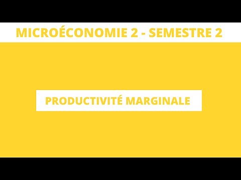 Productivité marginale - microéconomie S2