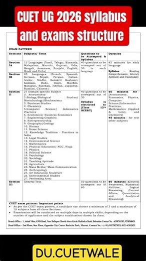 CUET UG 2026 SYLLABUS #cuet2026 #cucetpg #delhiuniversity #cuetug2026 #centraluniversities