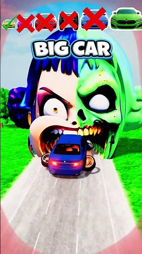Big & Small Cars vs Toxic vs Cyber Split Face Open Mouth! - BeamNG.drive 😱🚗 #shorts