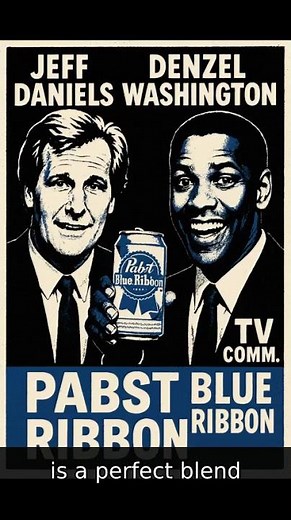 Retro Pabst Blue Ribbon Ad with Jeff Daniels & Denzel!