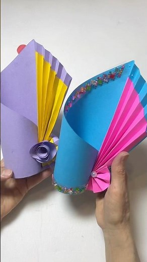 DIY Fan Card in 5 Minutes 🫰🏻 #papercraft #diycraft #paperdiy #handmade #paperflower #craftideas