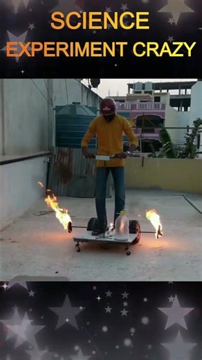 World's First Fire-Thrower Skateboard! #experiements#fireworks