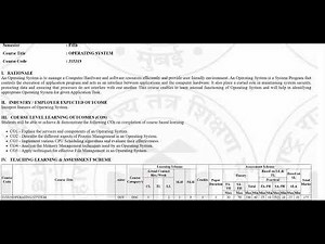 OPERATING SYSTEM K SCHEME SYLLABUS MSBTE 3RD YEAR 315319