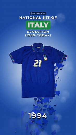 Italy National Kit Evolution (1990-Today) #italy #italia #azzurri #football #worldcup #italian #history #today
