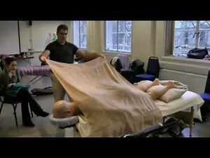 Massage: towel technique. Using towels.