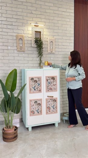 Navneet Sandhu Singh - DIY | DECOR on Instagram: "#Favs2025 #Rewind - Looking back at 2025 and smiling at this easy to do Steel Almirah Makeover . Because reviving old pieces will always be my thing. : Comment ‘Link’ for links to supplies used . : #diyblogger #designblogger #homedecor"