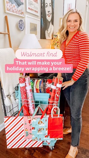 The gift wrap storage cart every home needs! 🎁🎄🎁 ‌ ‌ And it’s on sale today!! Storage cart: https://mavely.app.link/e/zX4bLNEemYb ‌ ‌ I don’t know about you, but I don’t have a designated room or space just for gift wrapping. I gotta do all my wrapping on my kitchen table….this 42 year old back can’t handle the floor anymore! 😂 ‌ ‌ This gift wrap cart makes it so easy to keep everything I need together so my wrapping sessions are 10x quicker! No running all over the house to find the tape…or