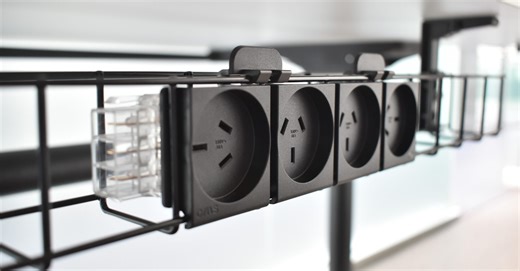 Snap-Fit Quad GPO (Used with Wire Grid Baskets) - Softwired | CMS Electracom - New Zealand