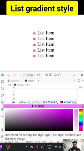 List style gradient colour ll learn web components for web development projects #cssfilters #css