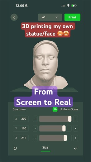 Built My Own 3D Model & Printed on Bambulab A1 #portraitphotography #portraitphotography #viralvideo