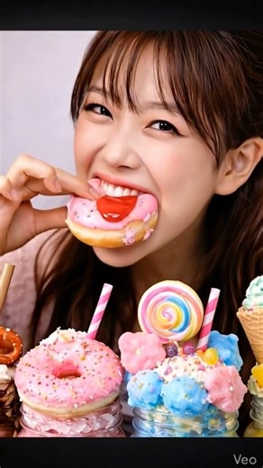 Asmr STRAWBERRY DONUT #eating#shorts