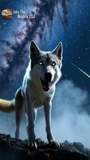 Wolf Howling at Night Under Falling Stars 🌌 | Epic Cinematic Wildlife 4K | WildUSA
