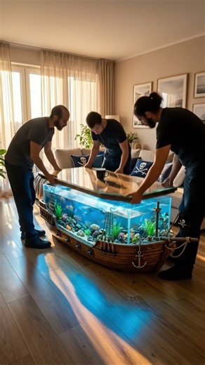 Look at this coffee table with integrated fish tank, it looks so classy and sophisticated.