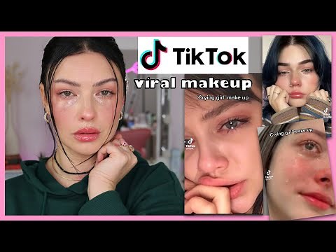 TRYING "CRYING GIRL" MAKEUP TIKTOK VIRAL TREND 🥹 #cryinggirl #viralmakeup