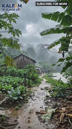 Extreme Heavy Torrential Rain in Amazon Rainforest Village 🌧️ Brazil #viral #trending #reels