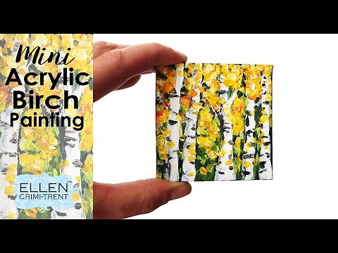 Acrylic Birch Tree painting for Beginners/ Mini Monday Madness