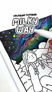 How to Color the Milky Way🌌 (satisfying step by step coloring tutorial) #coloringbook #coloring #coloringtutorial #satisfying | Anna Rose