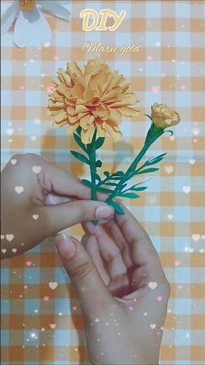 DIY Marigold Flower 🌼 | Easy Paper Marigold Craft | Aesthetic Home Decor #easydecor #diy #diyflower