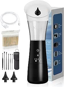 Electric Ear Wax Removal Kit with Integrated Waste Tank, Safe Water Ear Cleaner with Temperature Sensor, 4 Pressure Modes for Varying Earwax Levels – Effective Smart Ear Cleaning for Family Use