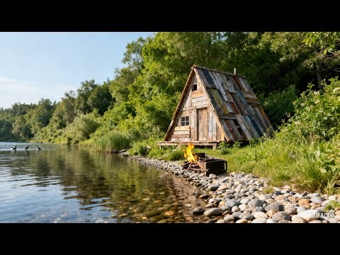 Build a beautiful log cabin by the lake. Blend in with nature. Live an off-grid life.