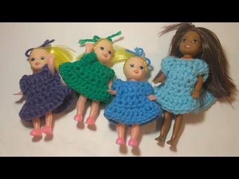 How To Crochet Tiny Doll Dress * Easy Simple Doll Dress * Quick Crochet Project