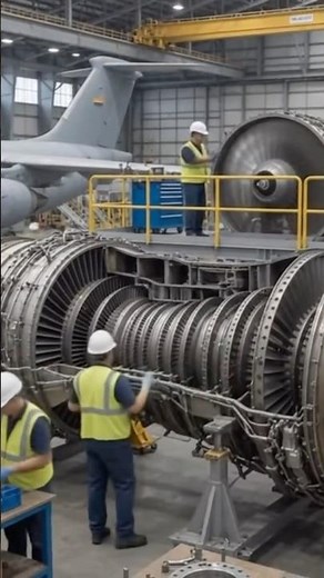 Inside a Jet Engine! How Aircraft Turbine Engines Are Built ✈️⚙️ #shorts