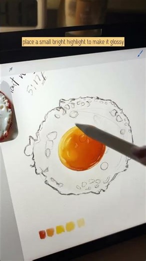 Drawing a Sunny Side Up Egg 🍳 | Easy Food Art Tutorial for Beginners