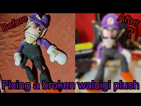 restoring an old waluigi plush!