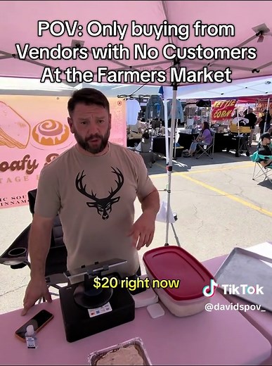He makes amazing Sourdough Cinammon Rolls! Giving back to the community part 145 @The Loafy Dough! #pov #farmersmarket #wholesome #localbusiness #vendor