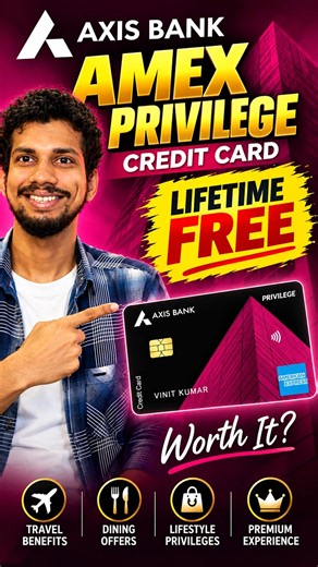 Axis Bank Amex Privilege Credit Card Lifetime Free 🔥 | Benefits, Fees & Review