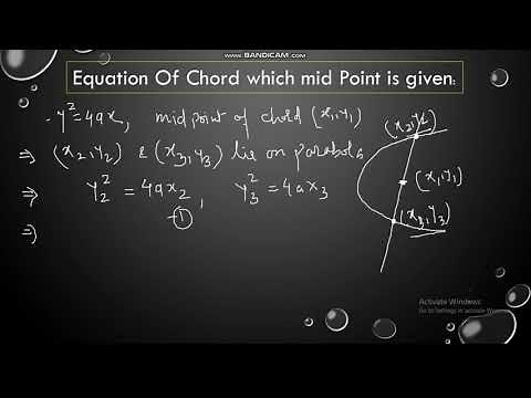 Equation of Chord of parabola which mid point given | parabola | class 11 | cbse | maths |