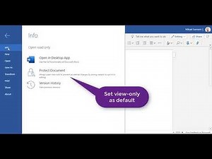 Set a document to open in view-only mode by default