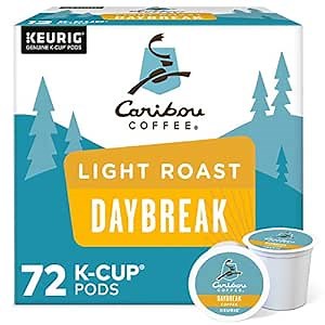 Caribou Coffee Daybreak Morning Blend Keurig Single-Serve K-Cup Pod, Light Roast Coffee, 72 Count