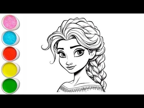 Cute Elsa Frozen mermaid Drawing for Kids | Painting & Coloring for Toddlers | Let’s Draw Together