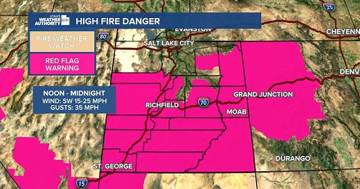 Red Flag Warning covers half the state with worsening fire conditions