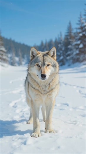 🐺🐬 "Howling Wolf in Snowy Wilderness | Life of Wolves in Extreme Cold"#WolfInSnow #SnowyWilderness