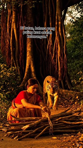 Di hutan, bahasa yang paling kuat adalah ketenangan.” Bagi sebagian orang, hutan adalah tempat yang menakutkan. Tapi bagi perempuan desa ini, hutan adalah rumah kedua. Saat ia mengikat kayu di bawah pohon besar, seekor harimau mendekat tanpa rasa ingin menyerang—seolah hanya ingin menemani. Hubungan seperti ini tidak tercipta dalam sehari. Alam hanya bersahabat dengan orang yang tidak pernah berniat merusaknya.” #ReelsIndonesia #ViralReels #ReelsRealistis #FYPReelsID #PerempuanDesa #HarimauLiar 