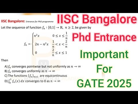 IISC Bangalore Mathematics PhD Entrance Question | Important Question for GATE 2025 Mathematics Exam