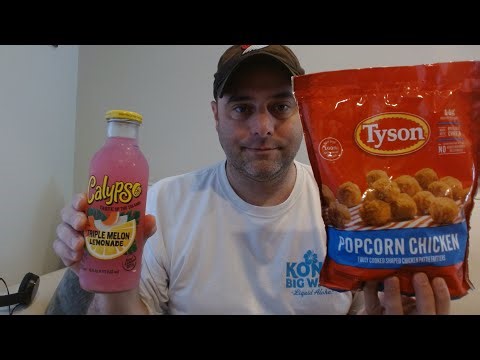 ASMR Drink Review and Eating Popcorn Chicken