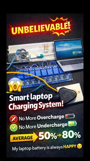 Smart Laptop Charging System 🤓 #smart #laptop #arduino #iot #automation