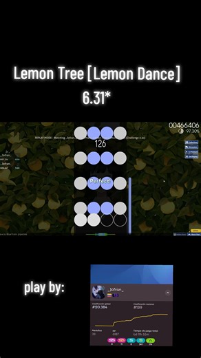 Una Master play del Jugador _Jofran_ en LEMON TREE 0.8x! donde logró mantener un 97%. #osumania4k #osu #mania #4k #fyp