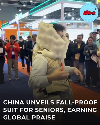 Blink on Instagram: "China Unveils Fall-Proof Suit for Seniors, Earning Global Praise. #china #globalpraise #suit #itvblink"