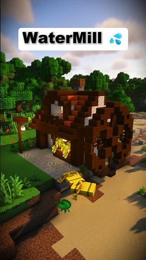 Medieval Watermill House 🏡 | Cozy Minecraft Build #minecraft #minecraftbuilding #shorts