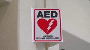 Life-saving Device Defibrillator Sign On Wall Stock Footage Video (100% Royalty-free) 3614397049 | Shutterstock