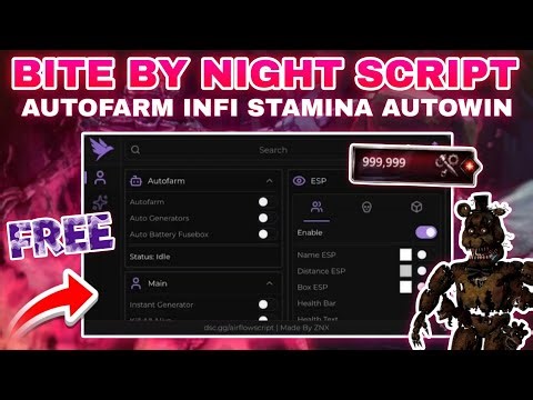 [BETA] Bite By Night Script Pastebin Autofarm Generator & Battery, INFI Stamina, ESP, AutoWin & More