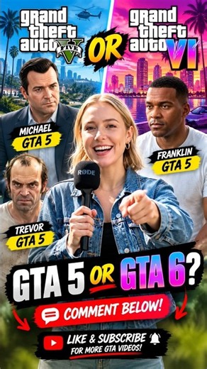 GTA 5 or GTA 6? One Question, Michael, Trevor & Franklin Answer! 🔥Interview #gta #gta5 #gtav #shorts