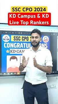 SSC CPO 2024 KD Campus & KD Live Top Rankers🔥| ‪@KD_LIVE‬ #toppers #kdcampustoppers