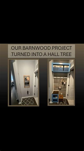 Before and After - This Awkward Space Turned Into the Perfect Hall Tree! 🤎 #beforeandafter #diy